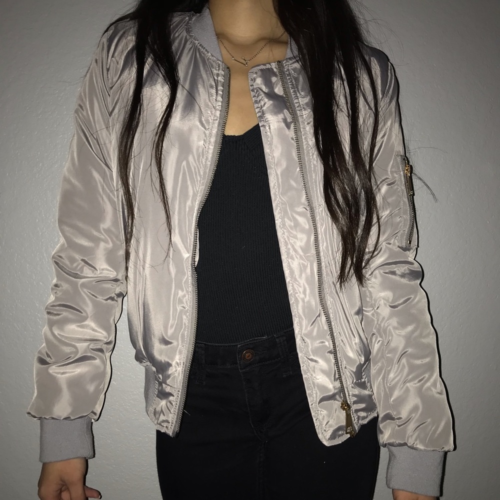 SILVER BOMBER JACKET